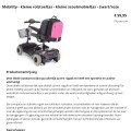 Mobility kleine rolstoeltas/ scootmobieltas zwart/roze - Afbeelding 1