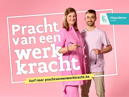 Lotte en Tjorven op de foto met slogan 'Pracht van een werkkracht'